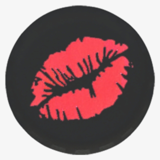 Polyester Button Kissing Lips Article - Circle