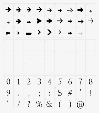 arrow symbols - paramore font