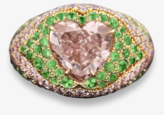 Intense Orangy-pink Diamond Ring, - Opal