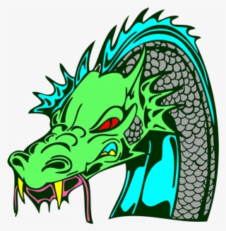 Blue Flying Dragon Clipart, Green Dragon Head