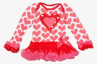 Pink & Red Hearts Skirted Bodysuit - Heart