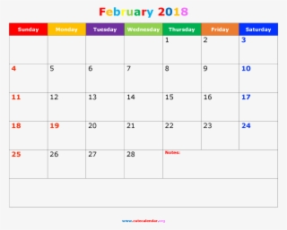 Cute February 2018 Calendar Notes Landscape - January 2018 Calendar Mlk