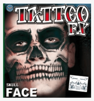 skull face temp tattoo - skeleton face temporary tattoo