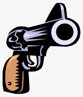 Vector Illustration Of Handgun Handheld Firearm Weapon - Gun Vector