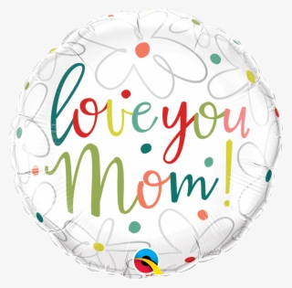 Qualatex 18 Inches Love You Mom Scribble Flower Foil - Qualatex
