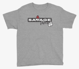 Savage Fit Box Horz Logo Mockup Front Flat Heather - T-shirt