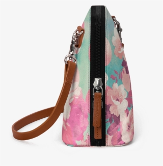 Dailyobjects Romantic Pink Retro Floral Pattern Teal - Shoulder Bag