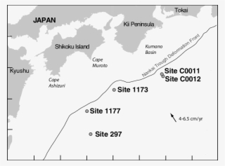 Map Of The Nankai Trough Area, Offshore Japan, Showing - 四国 地図