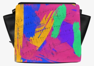 Groovy Paint Brush Strokes With Music Notes Satchel - Visual Arts
