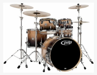 Pdp Pdcb2215nc 5 Piece Drum Kit Natural To Charcoal - Pdp Concept Maple Silver To Black