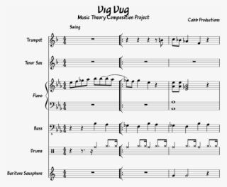 Dig Dug Sheet Music For Piano, Trumpet, Alto Saxophone, - Sheet Music