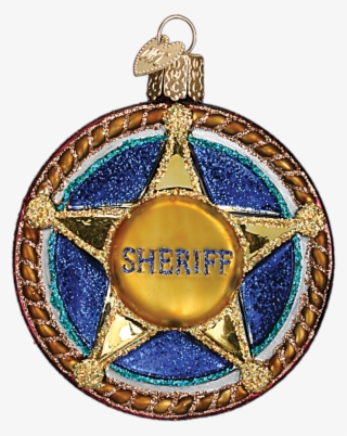 Old World Christmas Sheriff Badge Glass Ornament, Owc-old - Sheriff Christmas