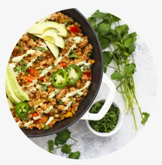 Share Article Cauliflower Rice & Chicken Taco Skillet - Tabbouleh