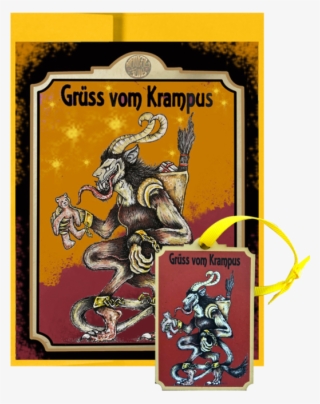 Krampus Post Card & Ornament - Cartoon