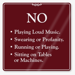 No Playing Loud Music Sign - Sign