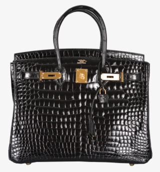 Hermes Black Porosus Crocodile 35cm Birkin Bag Gold - Birkin Bag