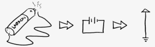 A Diagram Of The Simplest Possible Circuit, Just A - Line Art