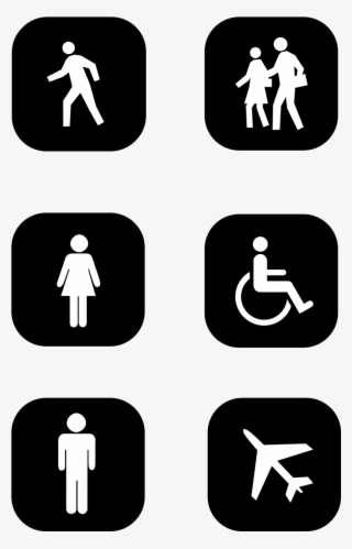 Black White Icon Men Women Png And Psd - Mall Signs And Symbols
