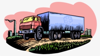 Vector Illustration Of Commercial Shipping And Delivery - Trailer Truck