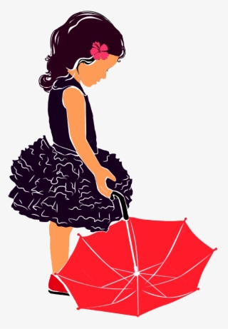 Girl With Umbrella Silhouette Free
