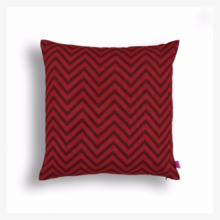 Red Chevron Pillow, Cotton, Print In Back & Front, - Cushion