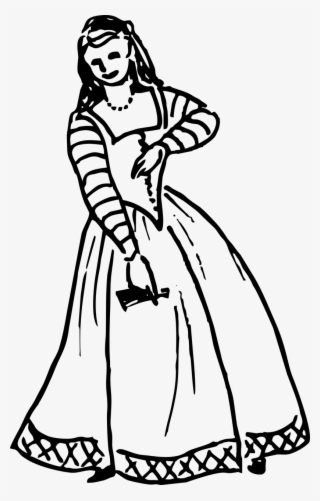 Lady Vintage Illustration Vintage - Woman Clipart Black And White Png