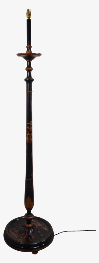 Chinoiserie Lacquered Floor Lamp - Indian Musical Instruments
