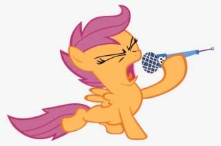 Artist Moongazeponies Eyes Closed Microphone Safe - My Little Pony Scootaloo Singing