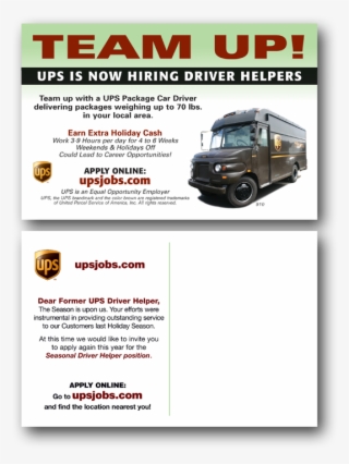 Another Recruitment Tool To Hire Driver Helpers Was - Ups