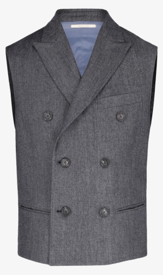 Double Breasted Waistcoat With Denim Effect - Formal Wear