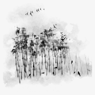 Ink Plant Bamboo Chinese Style Hand Drawn Png And Psd - Sketch