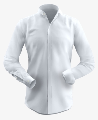 White Herringbone Shirt - Long-sleeved T-shirt