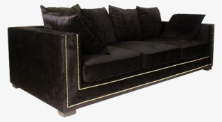 5 Seat Black Velvet Sofa - Sofa Bed