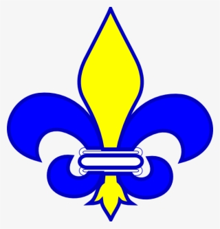 Blue Yellow White Khanda Logo School - Fleur De Lis Clip Art