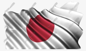 waving japanese flag - drapeaux autocollant png
