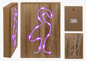 Pink Coloured Neon Light In Wooden Box - Plywood