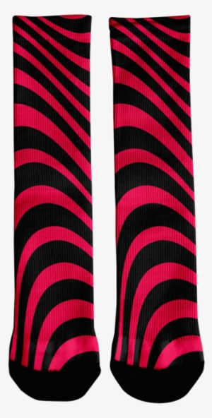 Wavy Lines Printed All Over In Hd On Premium Fabric - Sock