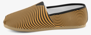 Orange And Black Wavy Lines Women's Casual Shoes - Martin Custom D