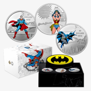 Pure Silver Coloured 3-coin Subscription Dc Comicstm - Dc Comics Coins 2016