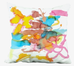 Bright Watercolor Flowers Pillow - Cushion