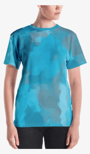 Aqua Watercolor Women's T Shirt T Shirt Zazuze - T-shirt