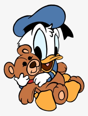 Polar Bear Clipart Disney - Baby Donald Duck With Teddy Bear