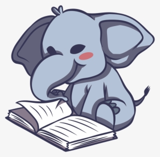 Elephant Reading Book - Cartoon