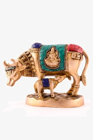 Beautiful And Uniquely Designed Idol Cow With Her Calf - Indian Elephant