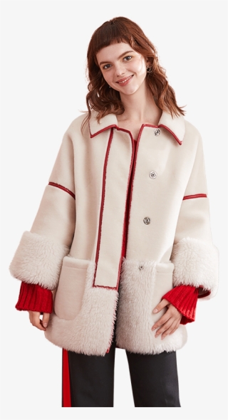Wool Jacket Real Fur Coat Sheep Shearling Fur Winter - Girl