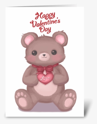 Valentine's Teddy Bear Greeting Card - Happy Christening