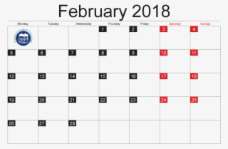 February 2018 Calendar Cute, February Cute Calendar, - Many Days In February 2018