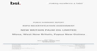 Public Summary Report Rspo Recertification Assessment - Deckblatt Seminararbeit W Seminar