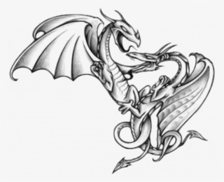 Large Size Of How To Draw A Cute Cartoon Baby Dragon - Two Dragons Fighting Tattoo
