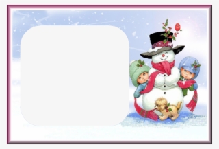 Transparent Kids Png Photo Frame With Snow White And - Desktop Backgrounds Christmas Snowmen
